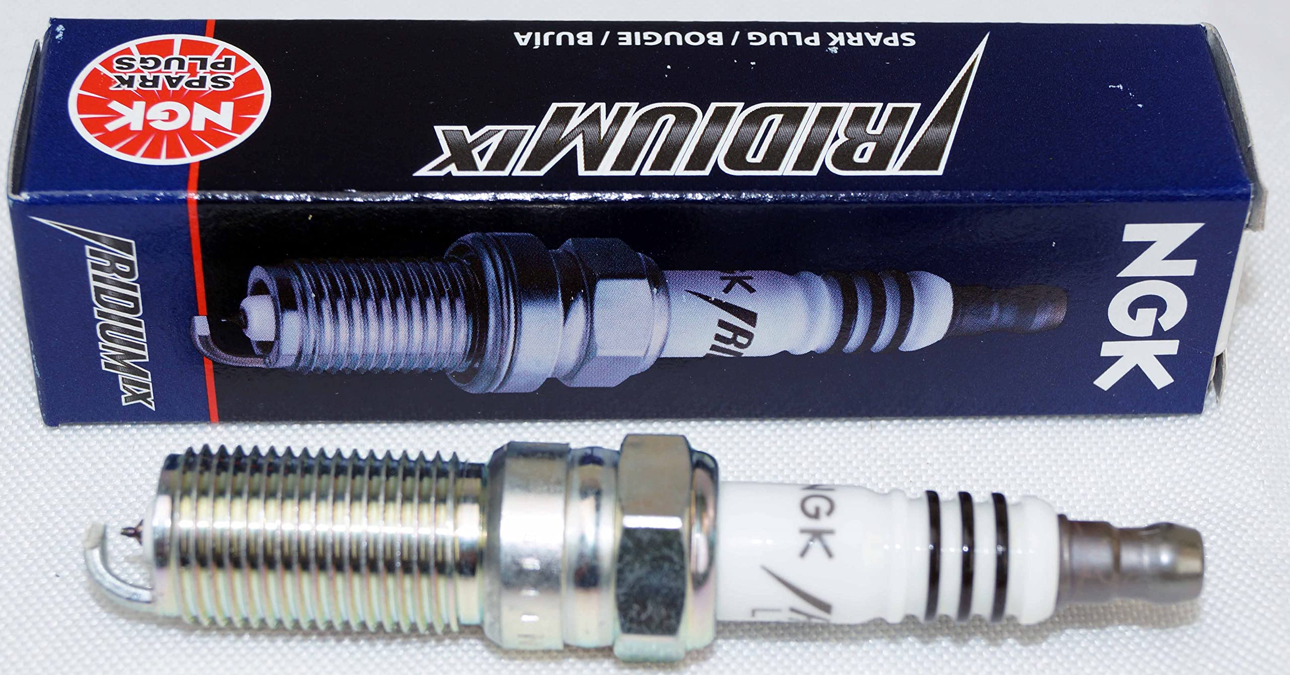 NGK LTR7IX-11 spark plug close-up with iridium tip for durable ignition