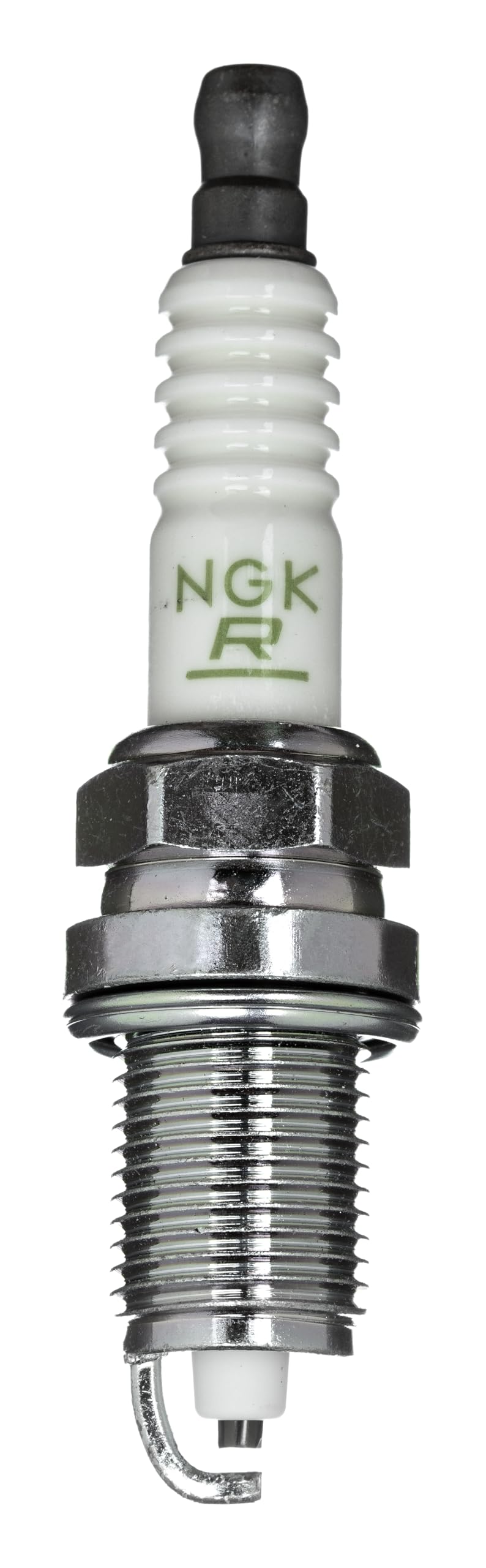 NGK V-Power centre electrode close-up highlighting anti-fouling design for cleaner combustion.