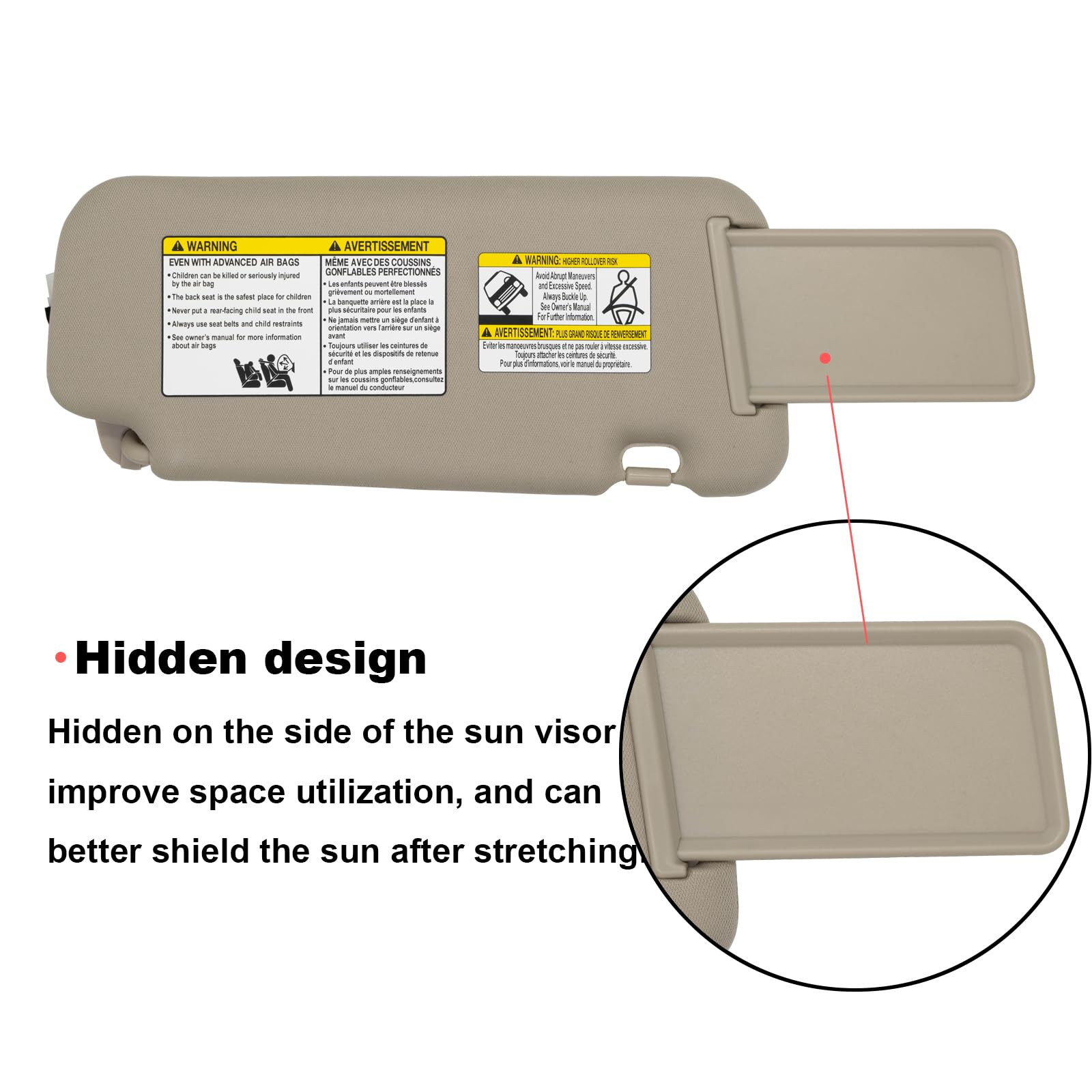 NHILES beige interior sun visor for Nissan Murano.