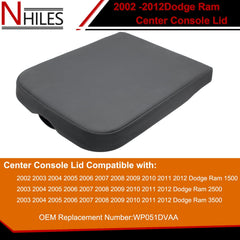 NHILES center console cover for Dodge Ram—side view showing snug fit.