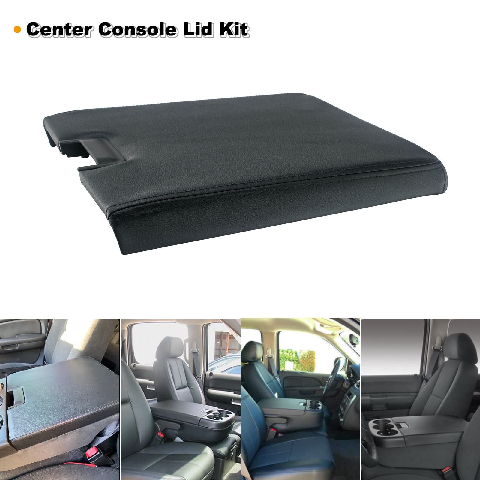 NHILES center console lid with latch black finish close-up highlighting the durable texture.