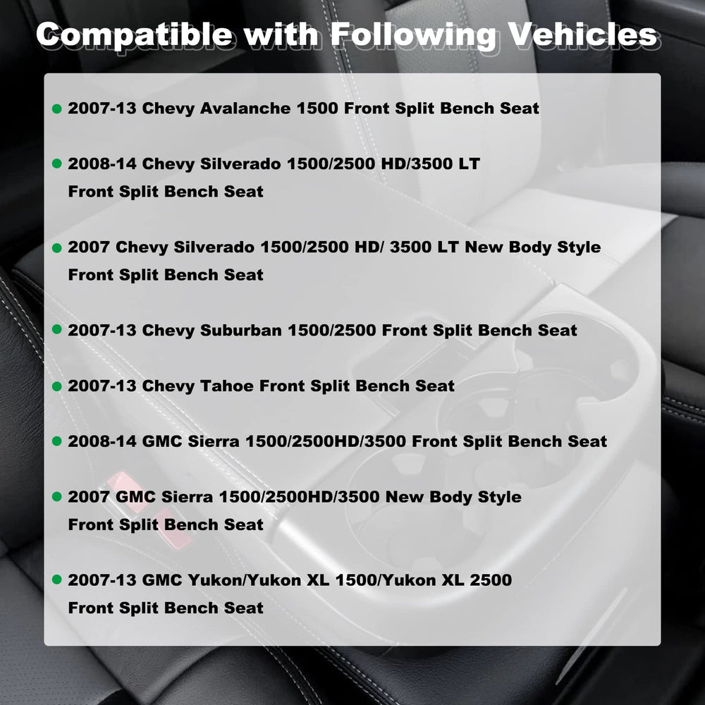 NHILES center console lid installed in Chevy Tahoe interior for a seamless upgrade.