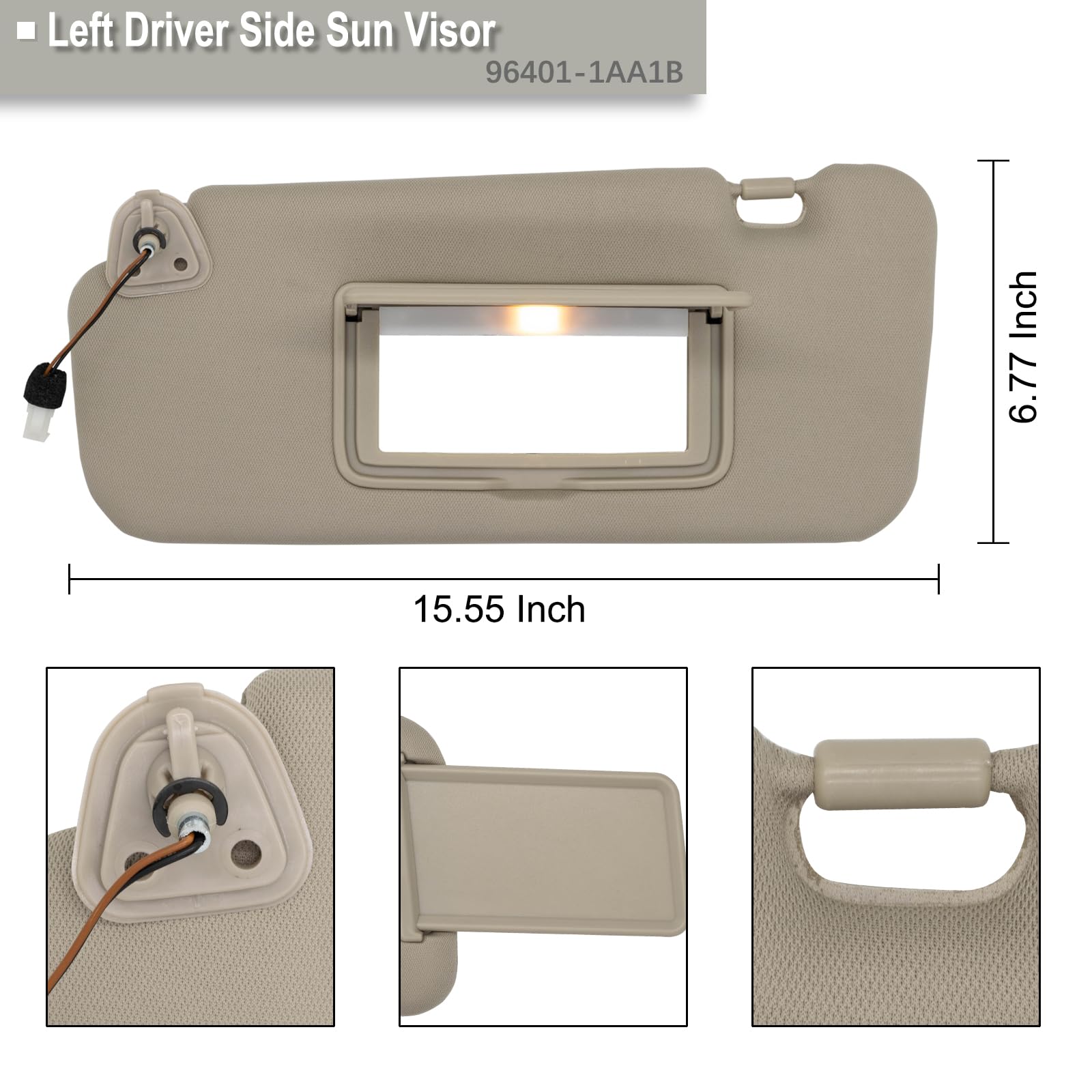 NHILES direct replacement sun visor 96401-1AA1B.