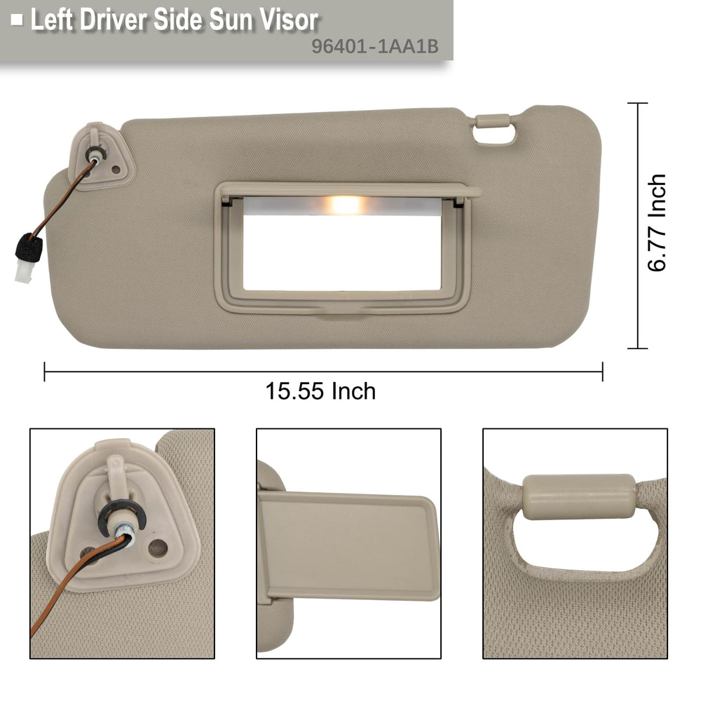 NHILES direct replacement sun visor 96401-1AA1B.