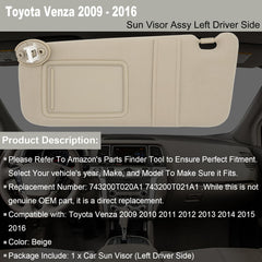 NHILES beige sun visor left-side close-up showing texture and color match cues.