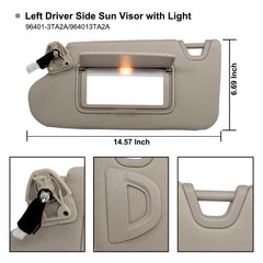 NHILES sun visor left for Altima without sunroof in beige matches interior.
