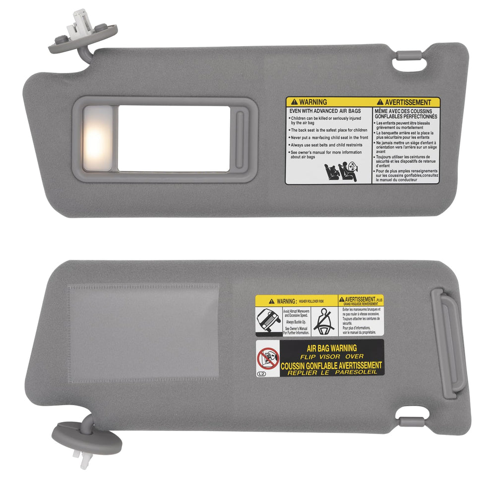 NHILES Tacoma sun visor gray profile, left-side replacement visual.