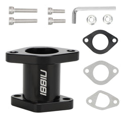 NIBBI Coleman intake manifold black closeup highlights durable aluminum construction.