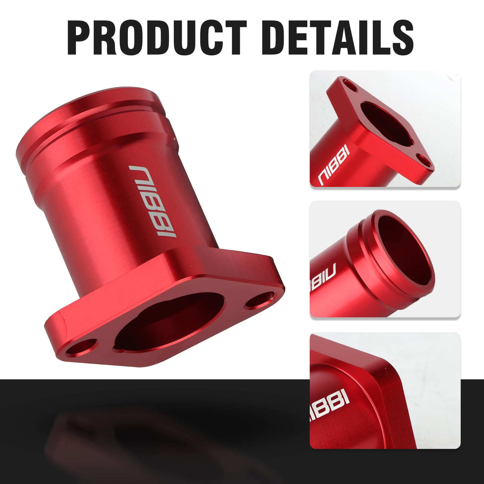 NIBBI Coleman intake manifold red top view with flange alignment