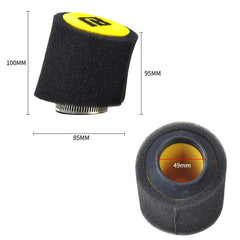 Nibbi foam air filter angle-bend design improves intake fit.
