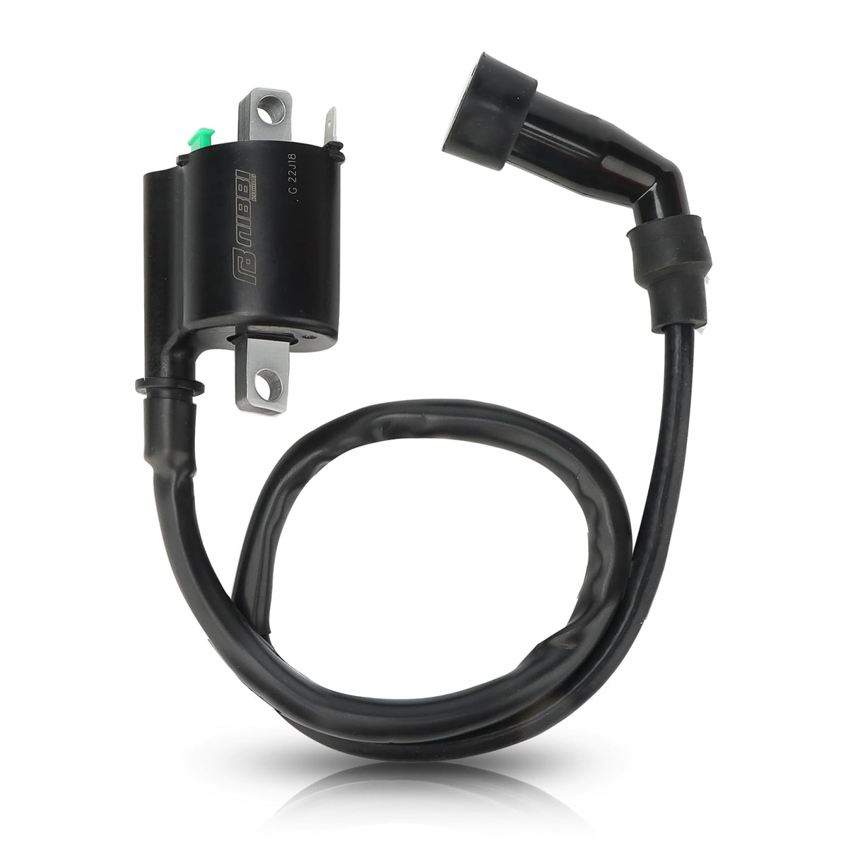 Nibbi ignition coil close-up showing rugged housing for lasting performance.