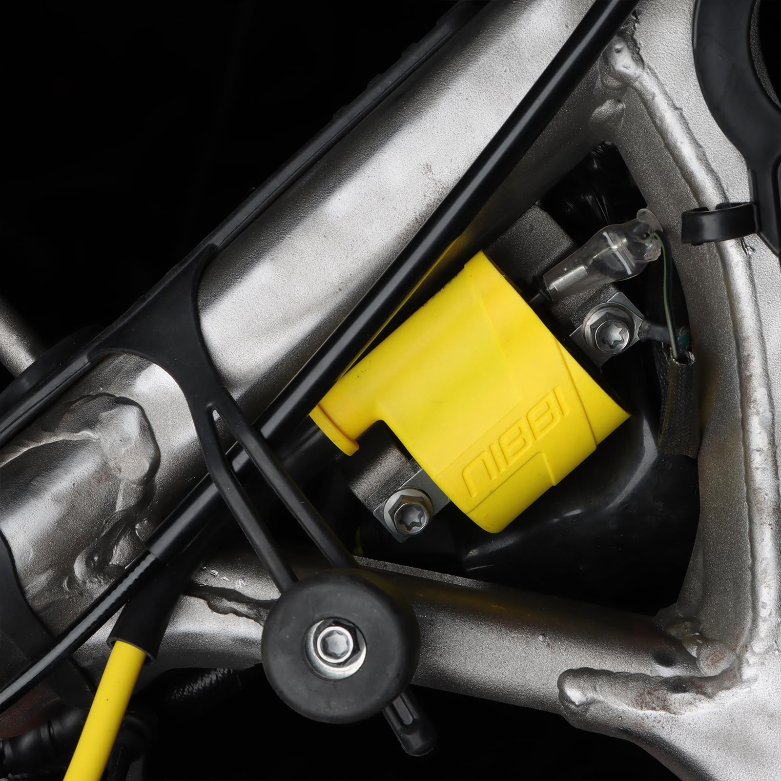 NIBBI ignition coil installed on bike demonstrates plug-and-play compatibility