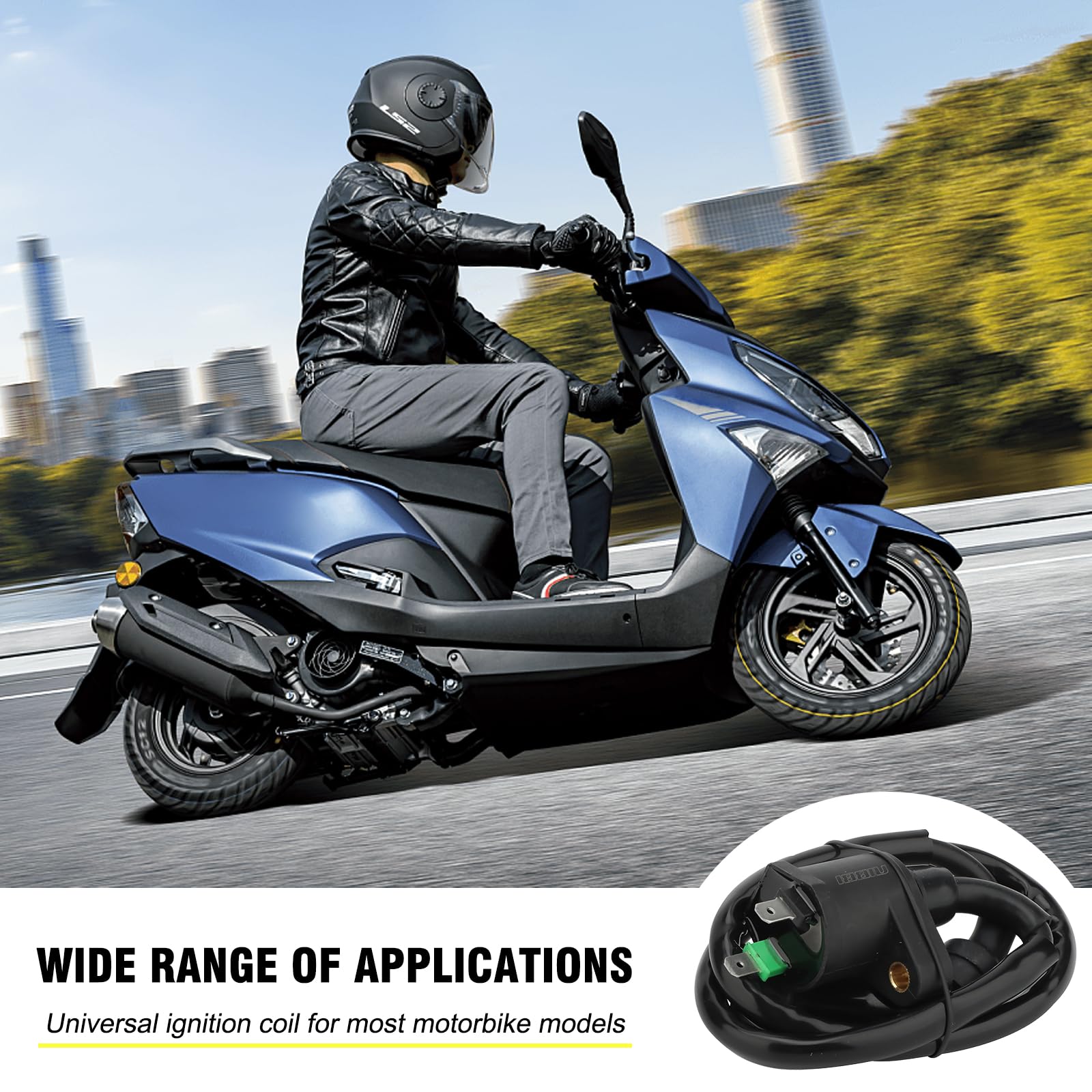 NIBBI ignition coil metal-core design suggests strong durability under common riding conditions.