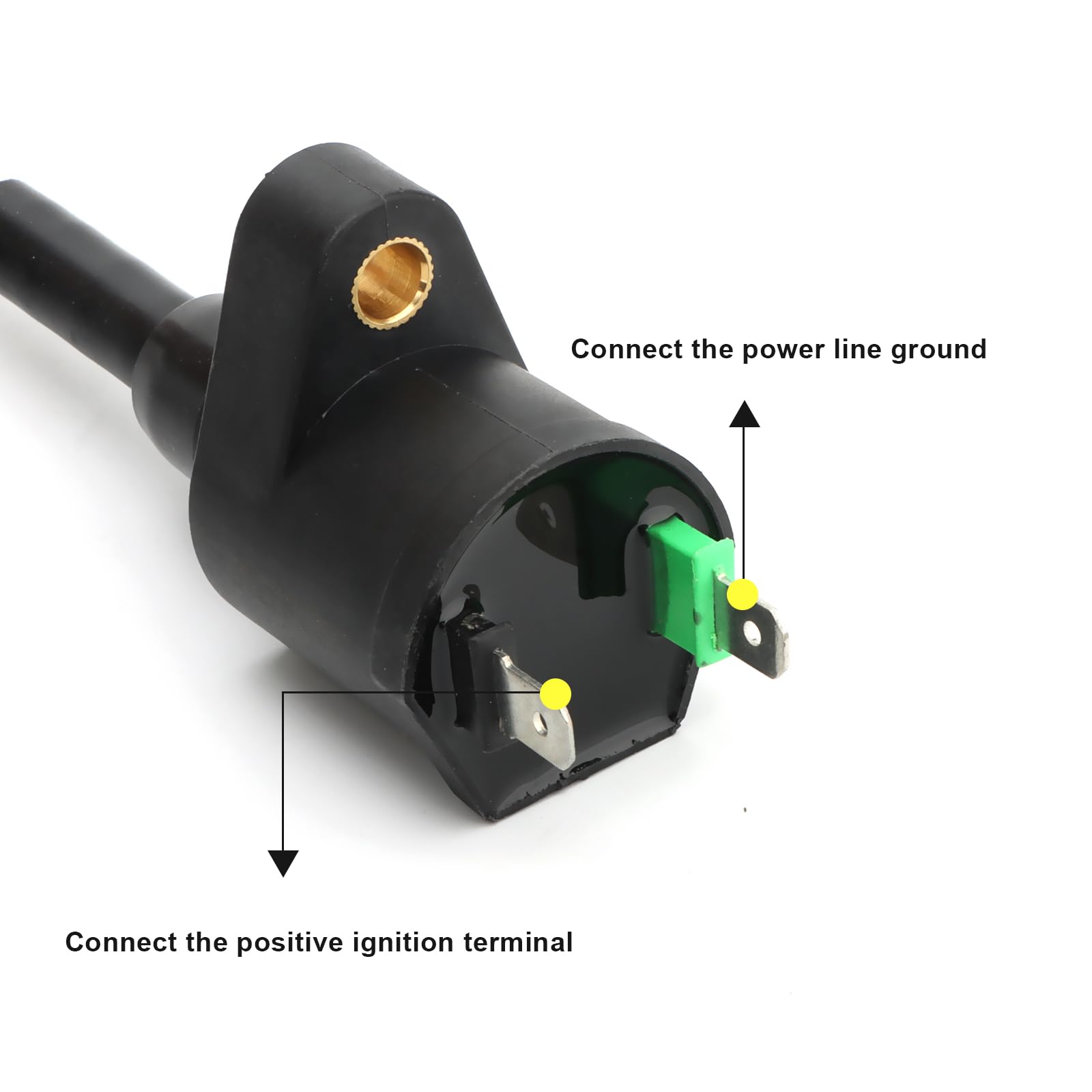 NIBBI ignition coil mounted on scooter illustrates easy retrofitting and improved ignition reliability.