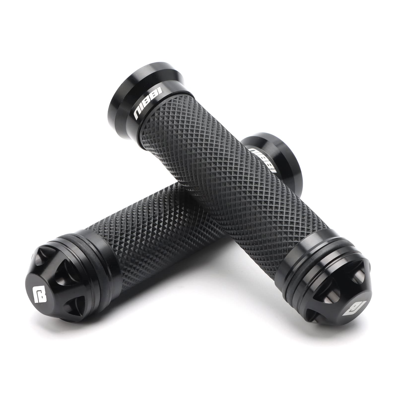 NIBBI motorcycle hand grips with CNC aluminum for strong, precise handling.