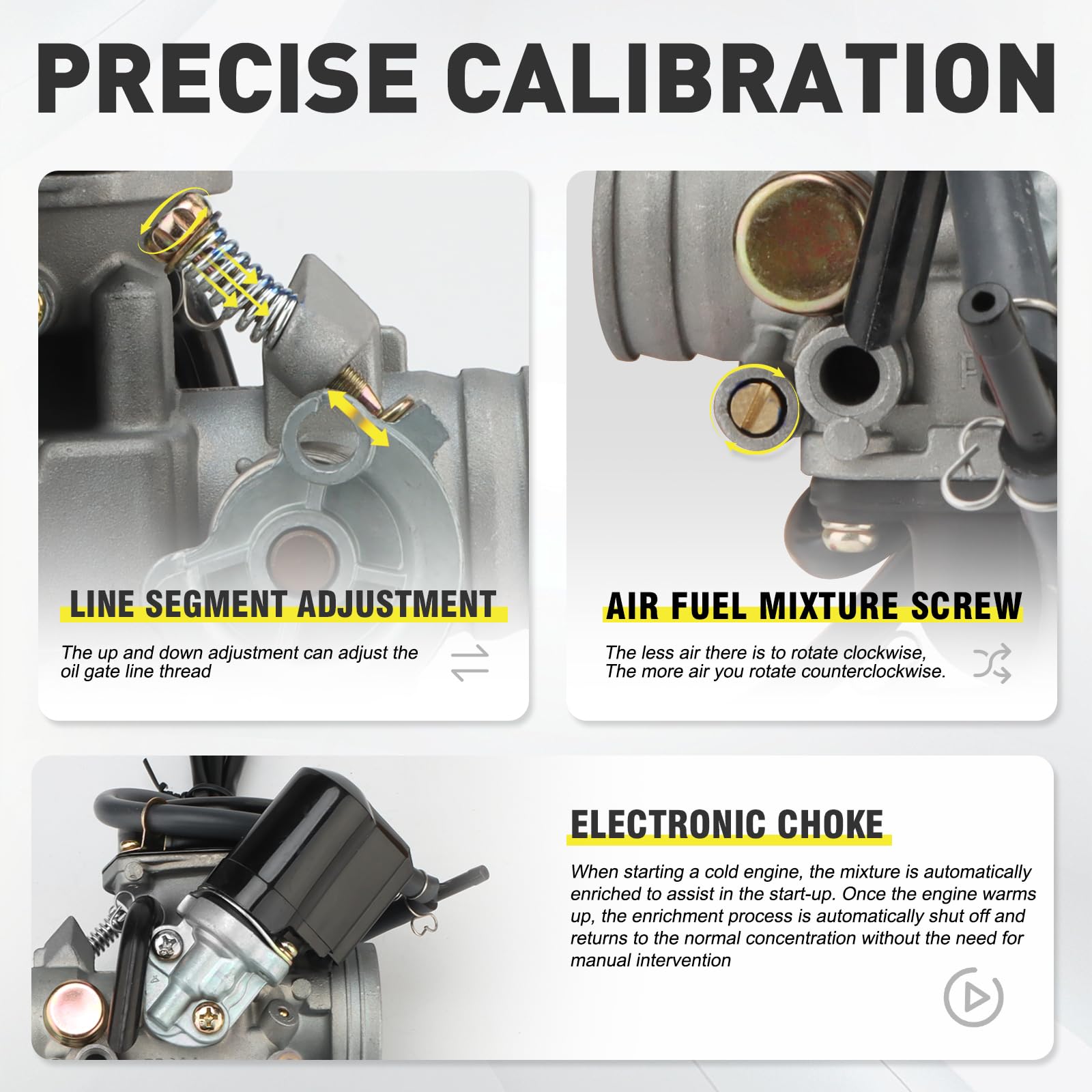 Premium aluminum construction delivering durable fuel-air mixing.