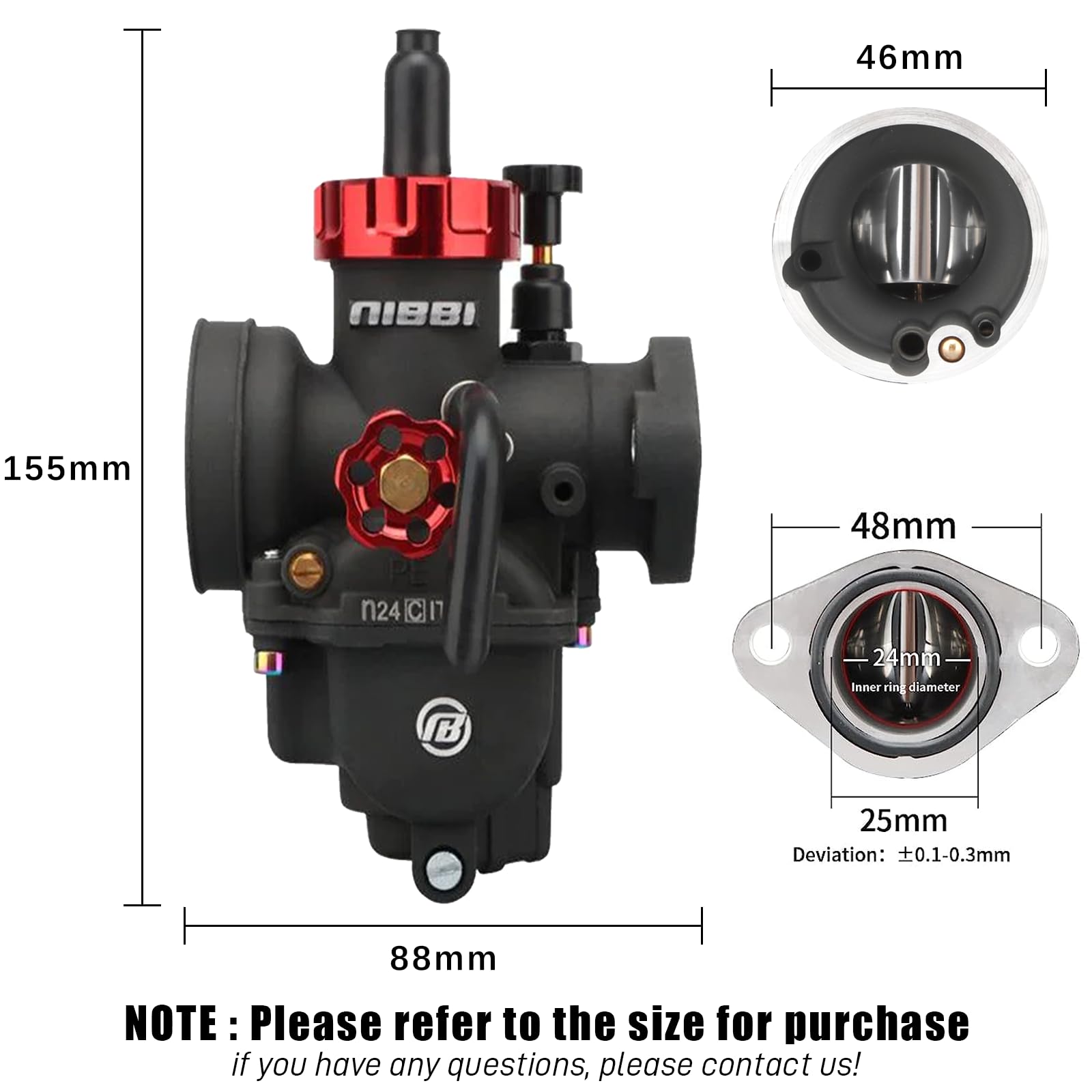 Nibbi PE24 jet-pack display showing customizable fuel delivery options.