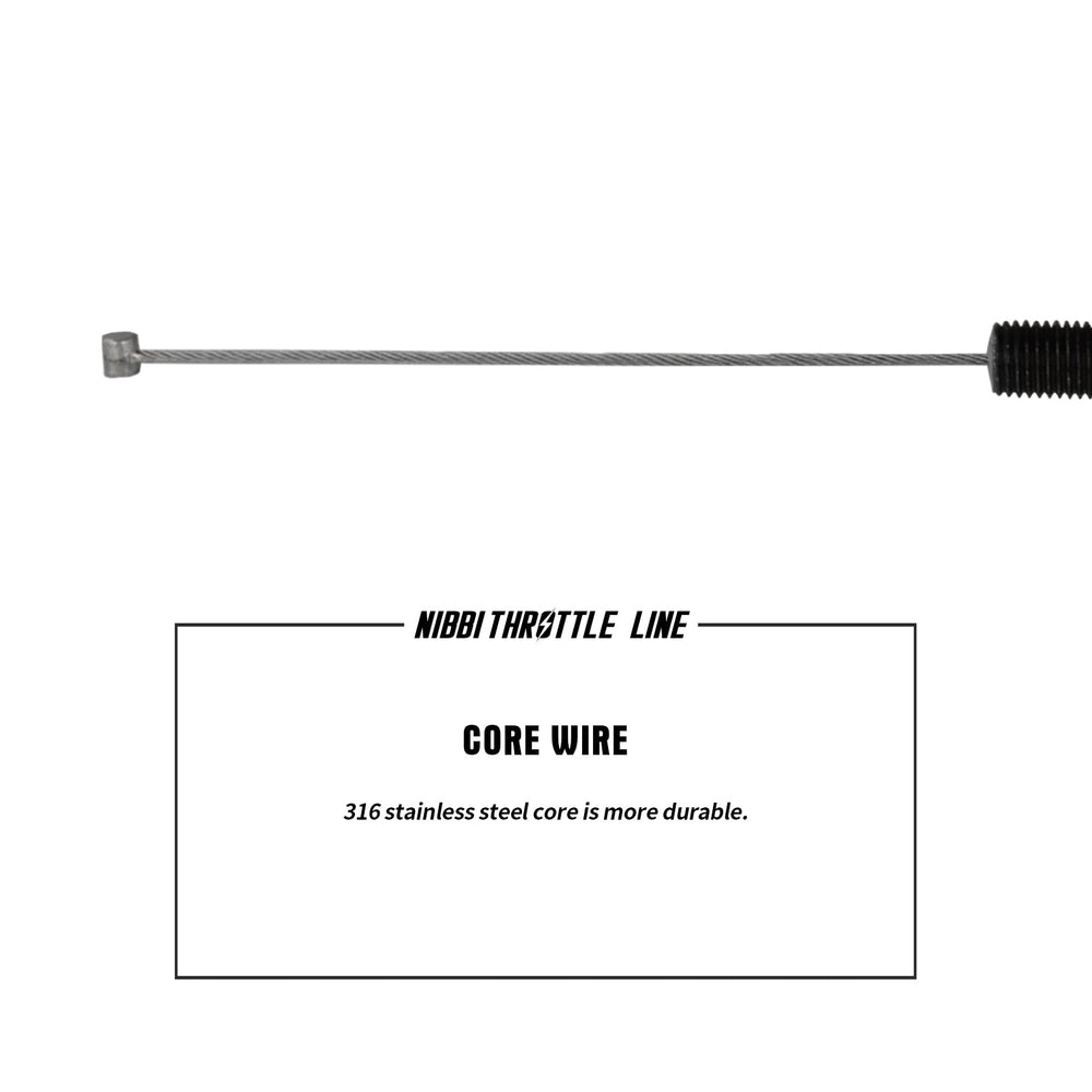 Nibbi throttle cable in use on dirt bike demonstrating responsive throttle