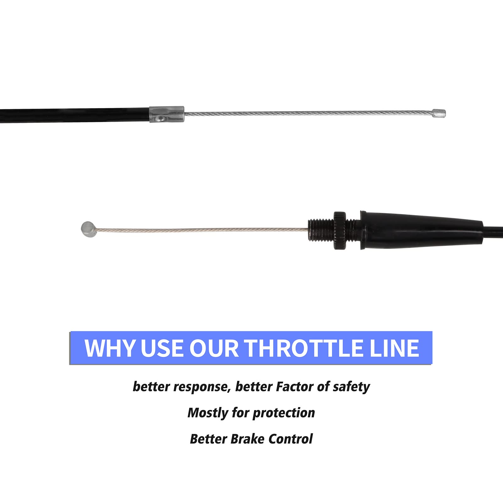 Nibbi throttle cable universal-fit diagram communicates broad compatibility