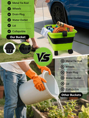 Nicecastle bucket bottom drain outlet for simple, mess-free emptying.