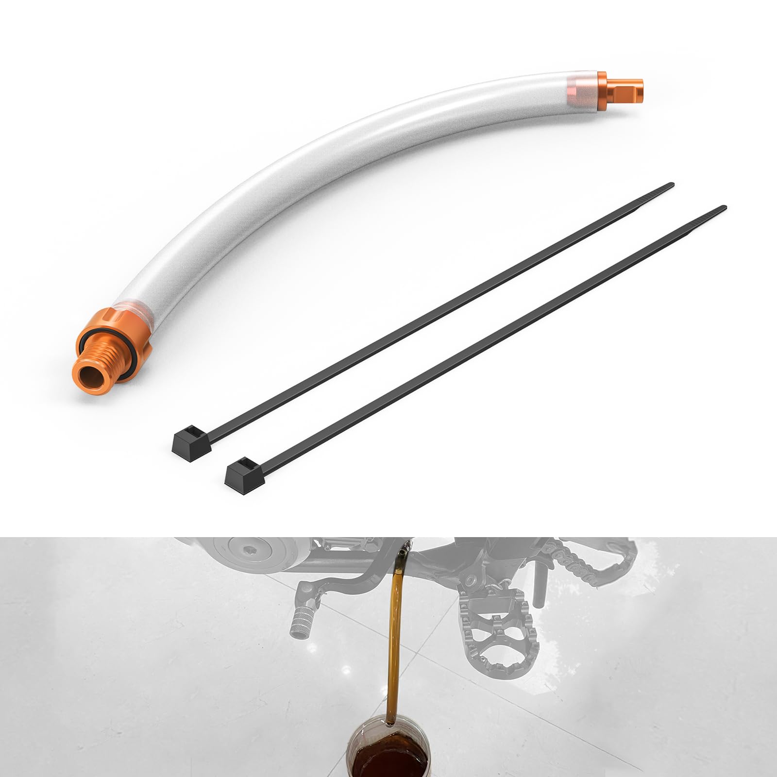 NICECNC orange oil change drain tool for a clean oil change