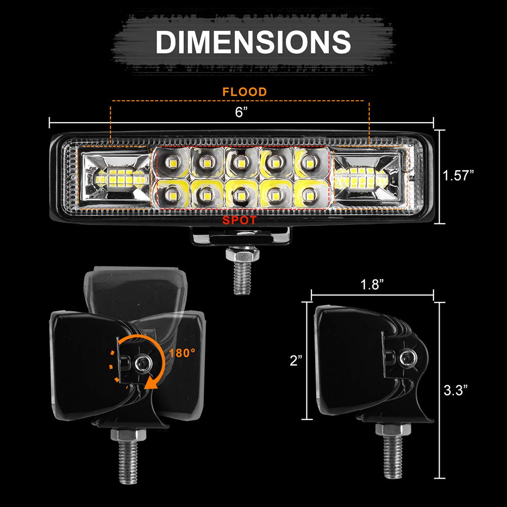 Nicerpro 6 inch LED light bar side mount for quick, secure installation on off-road vehicles.