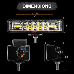 Nicerpro 6 inch LED light bar side mount for quick, secure installation on off-road vehicles.