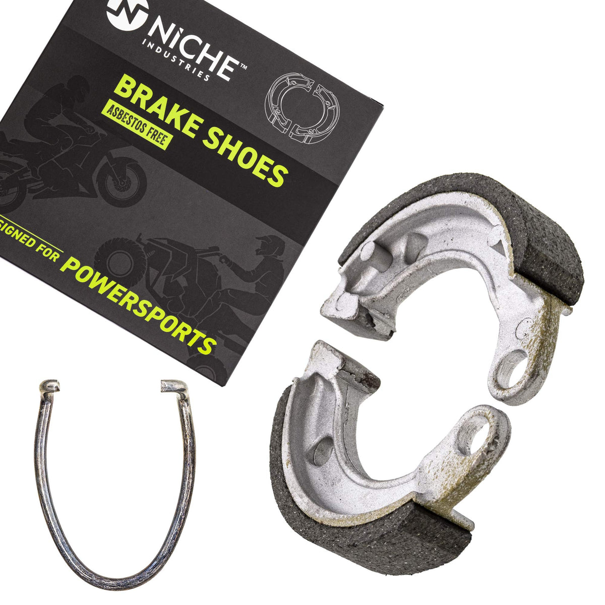 NICHE brake shoe for Honda Z50R, front view, reliable stopping performance.
