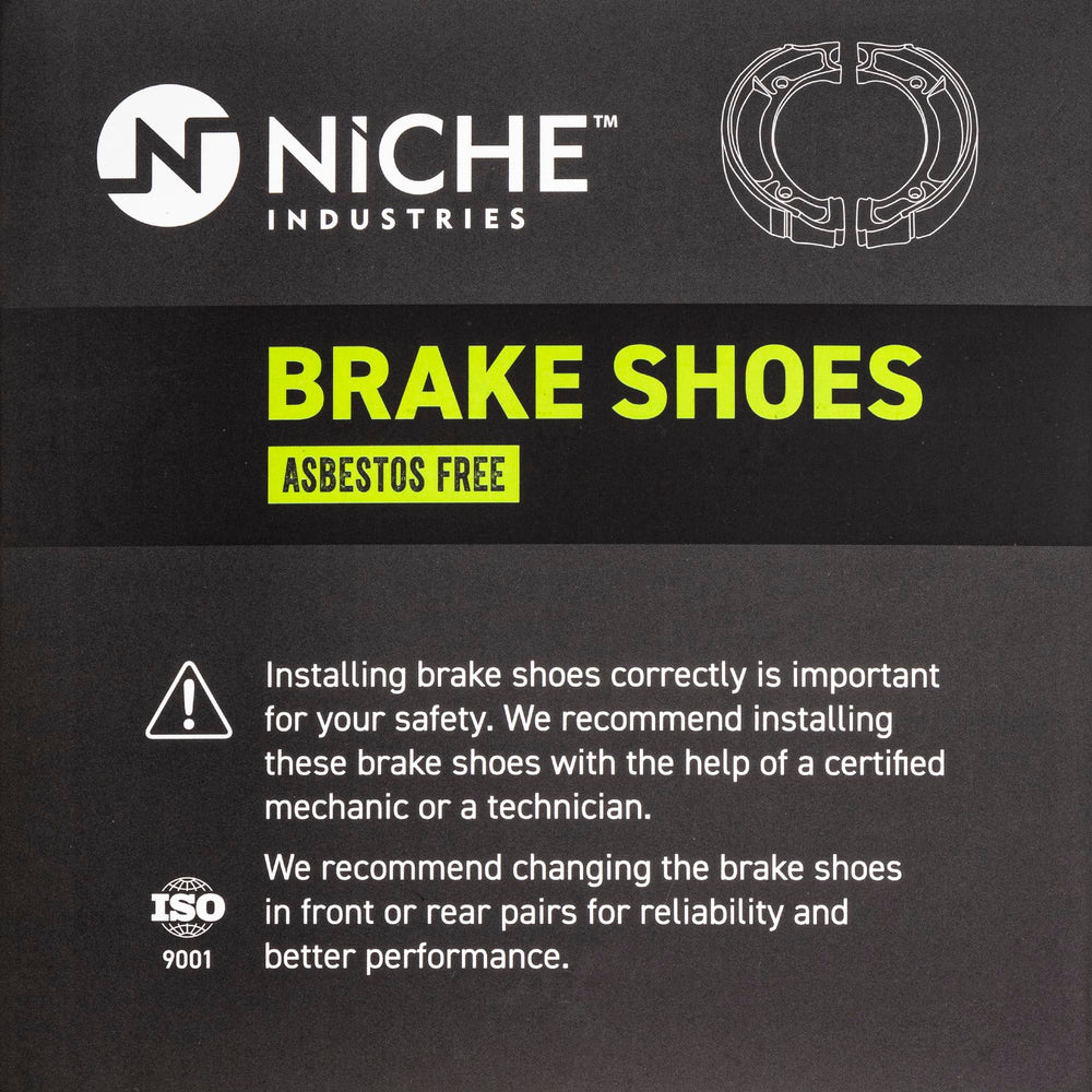 NICHE brake shoe installation-ready, rear view, easy installation.