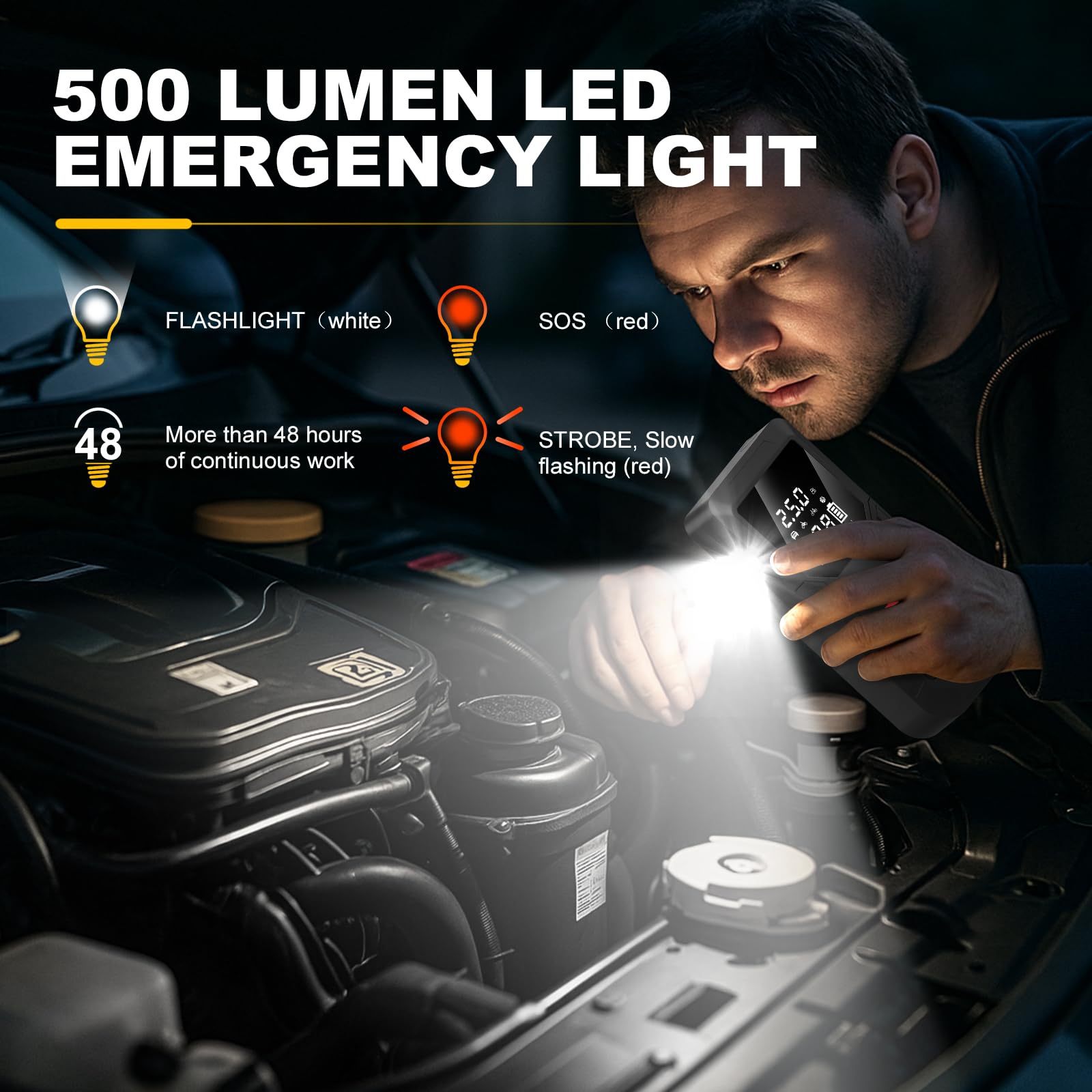 Nicholaus QB08L 500-lumen LED emergency light for roadside tasks