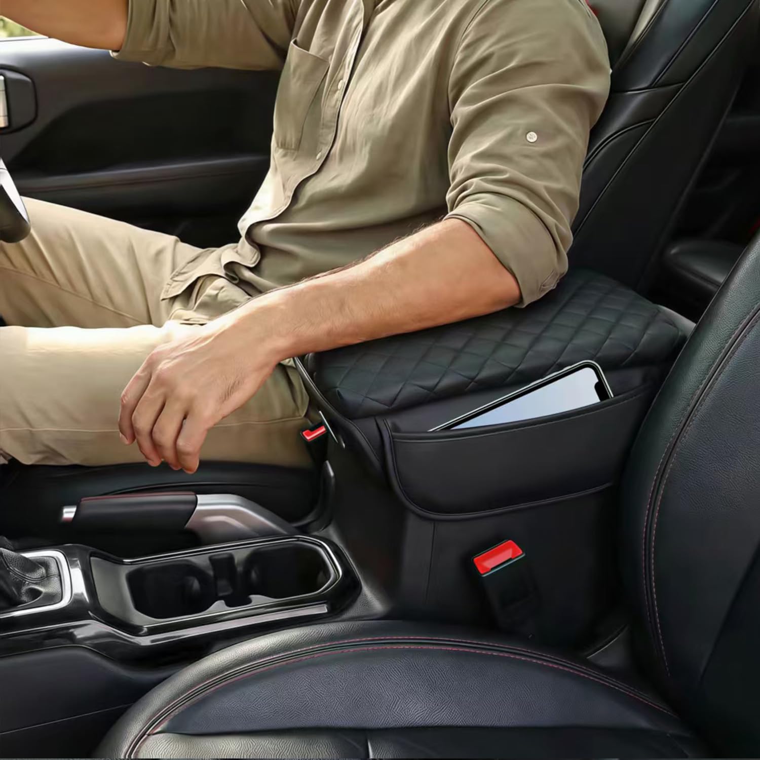 NICTSEPO elastic strap installation on center console for secure fit