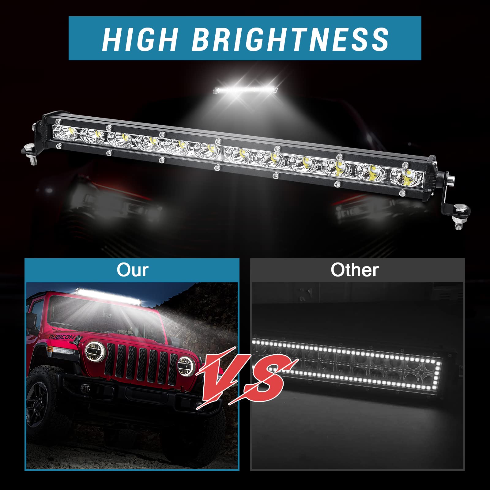 Nifeida 14-inch LED light bar flood-spot combo for broad and focused illumination.