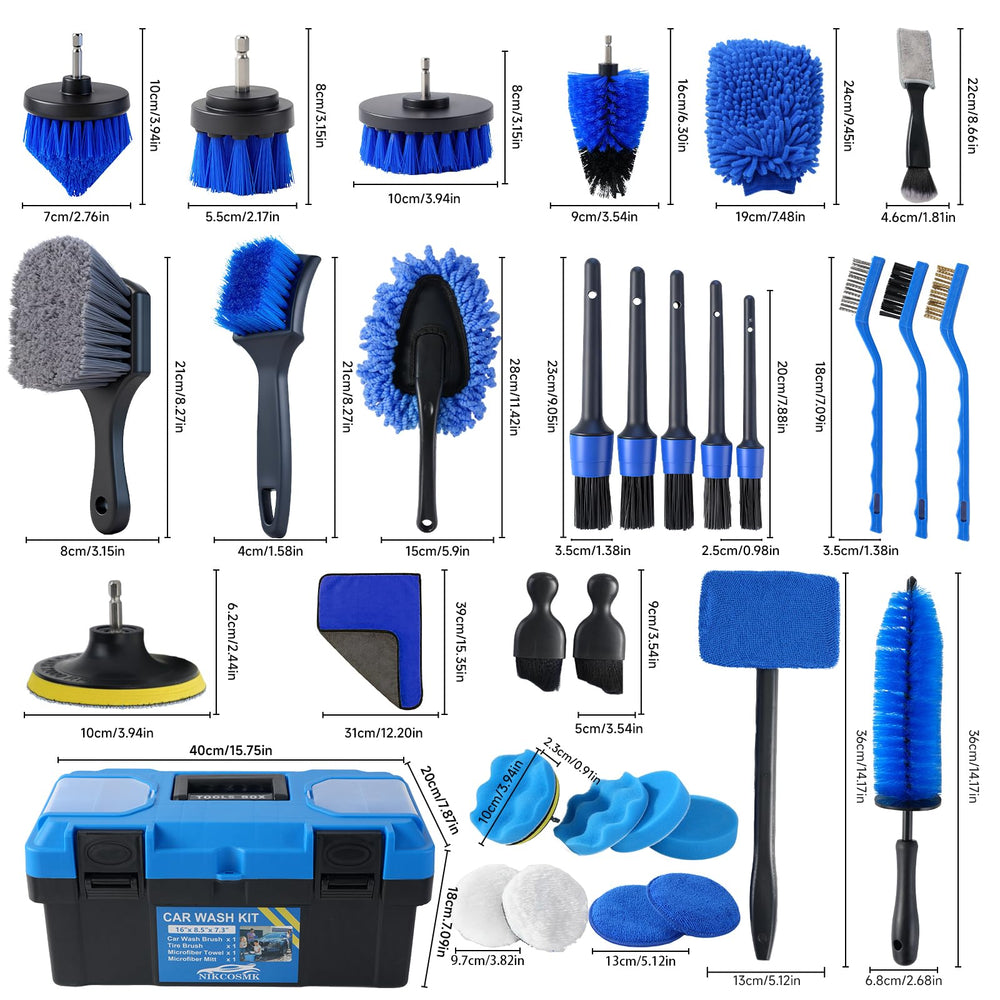 NIKCOSMK interior detailing brush set highlights soft duster and precision vents