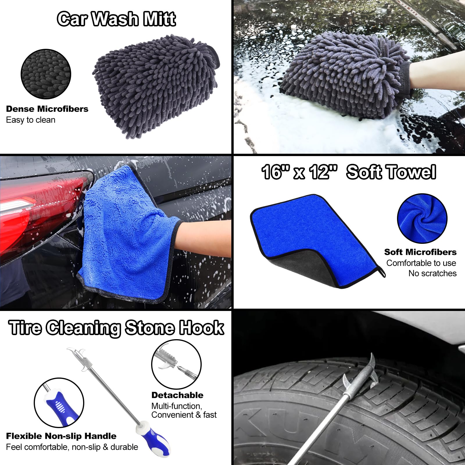 NIKCOSMK car tire hook for organized storage after detailing