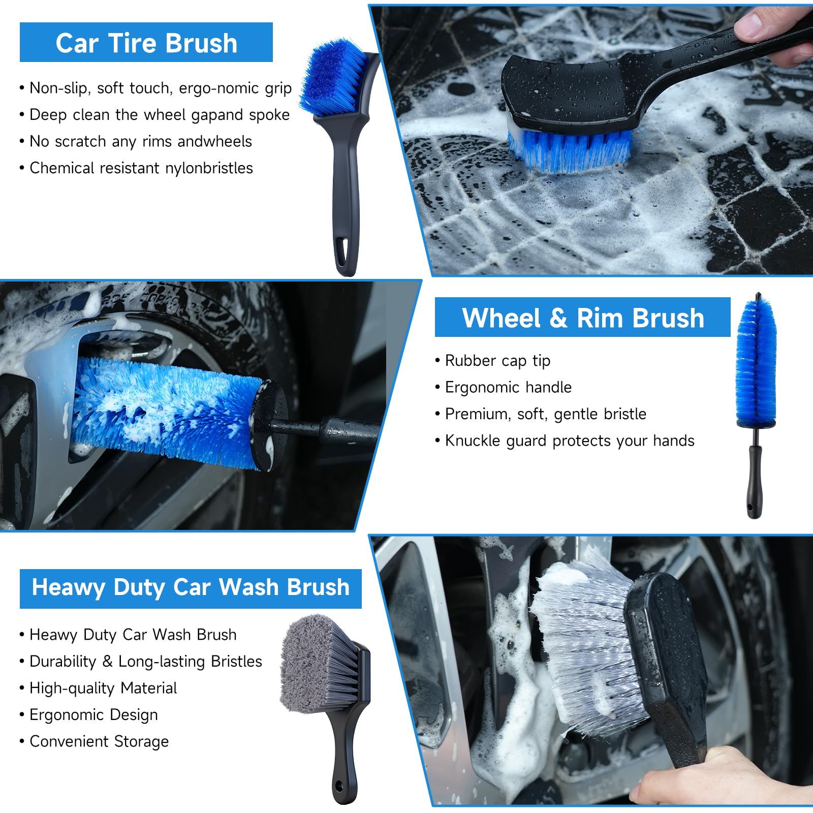 NIKCOSMK drill brush attachments tackle deep grime on mats