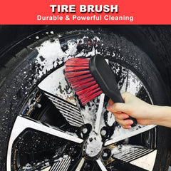 NIKCOSMK tire brush scrubbing dirt from tire surface