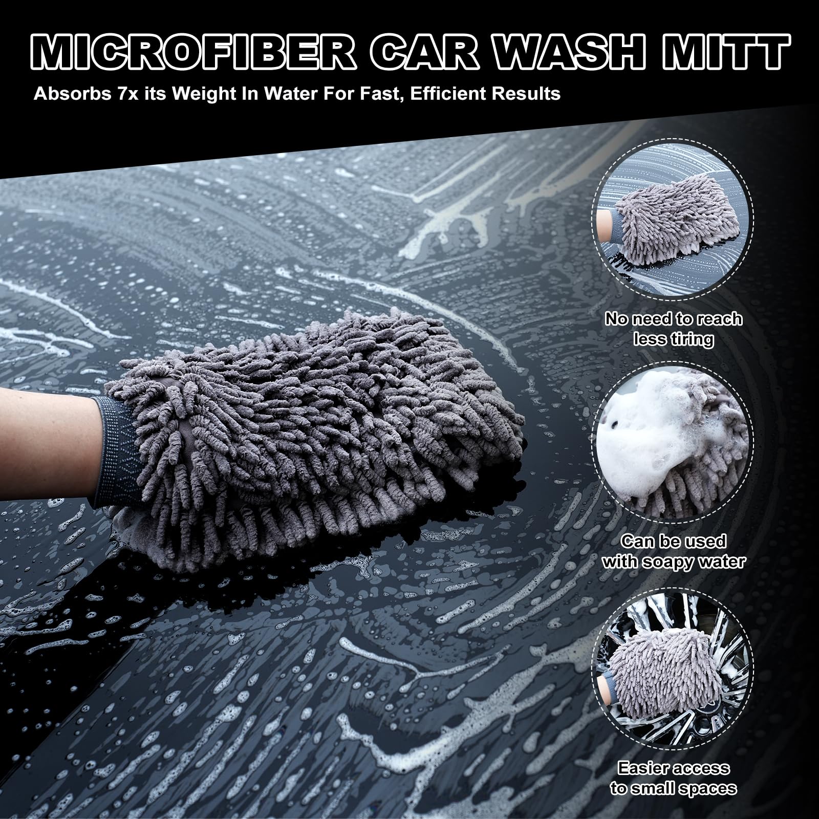 NIKCOSMK tire shine applicator pad with wave pattern for even application.