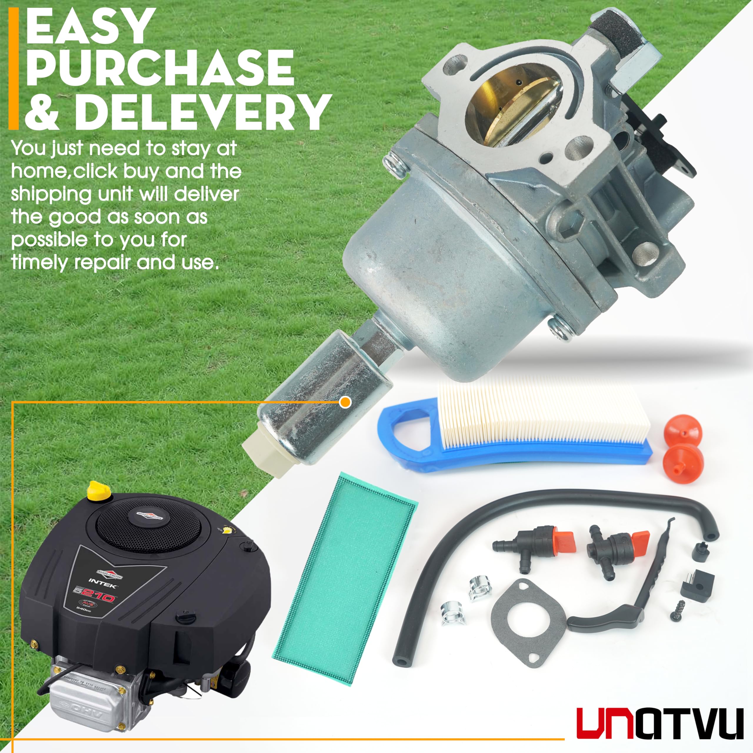 Nikki replacement carburetor kit components arranged for straightforward maintenance.