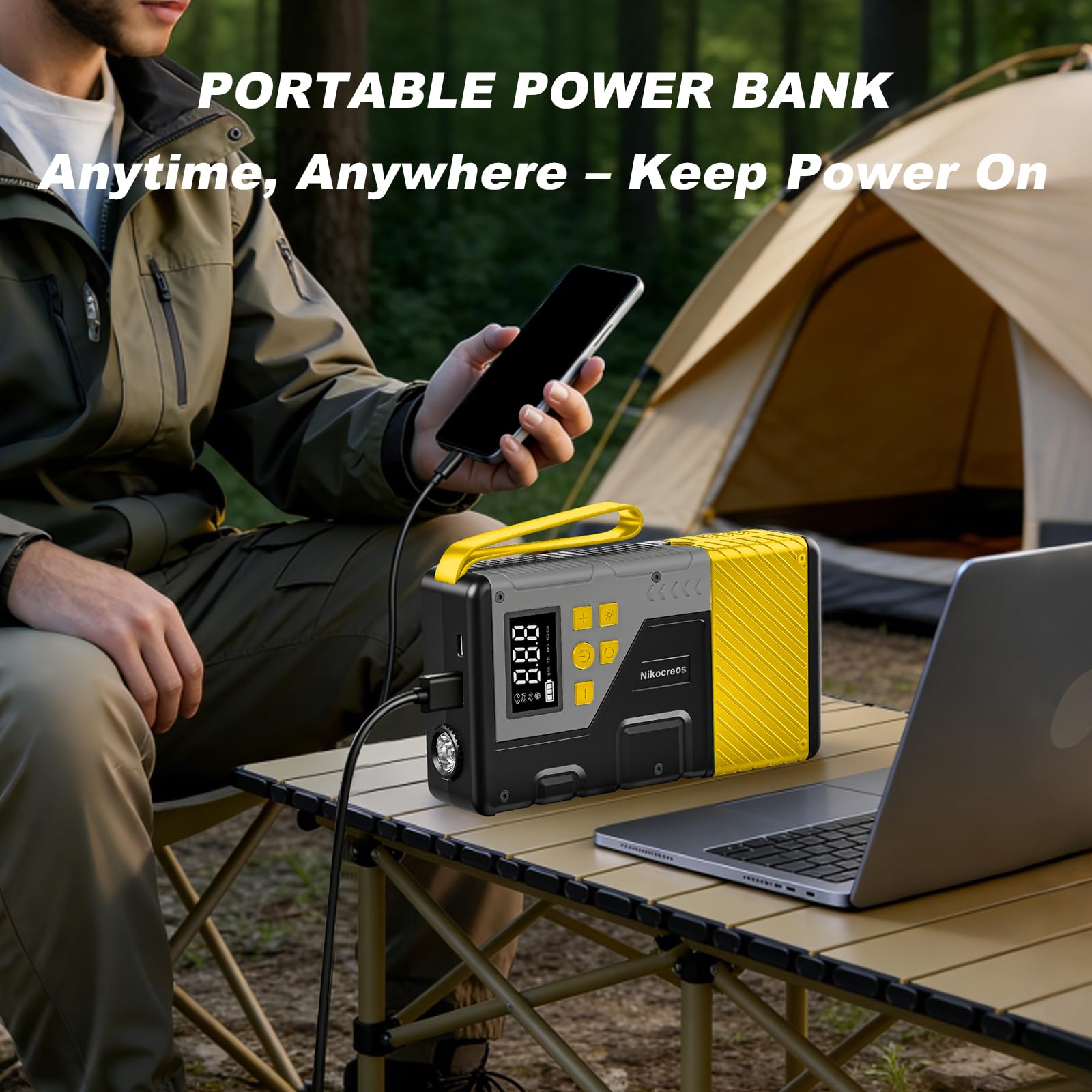 Nikocreos 3000A peak current supports quick engine starts in tough conditions.
