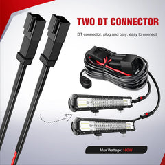 Inline blade fuse on Nilight harness protects circuits during use