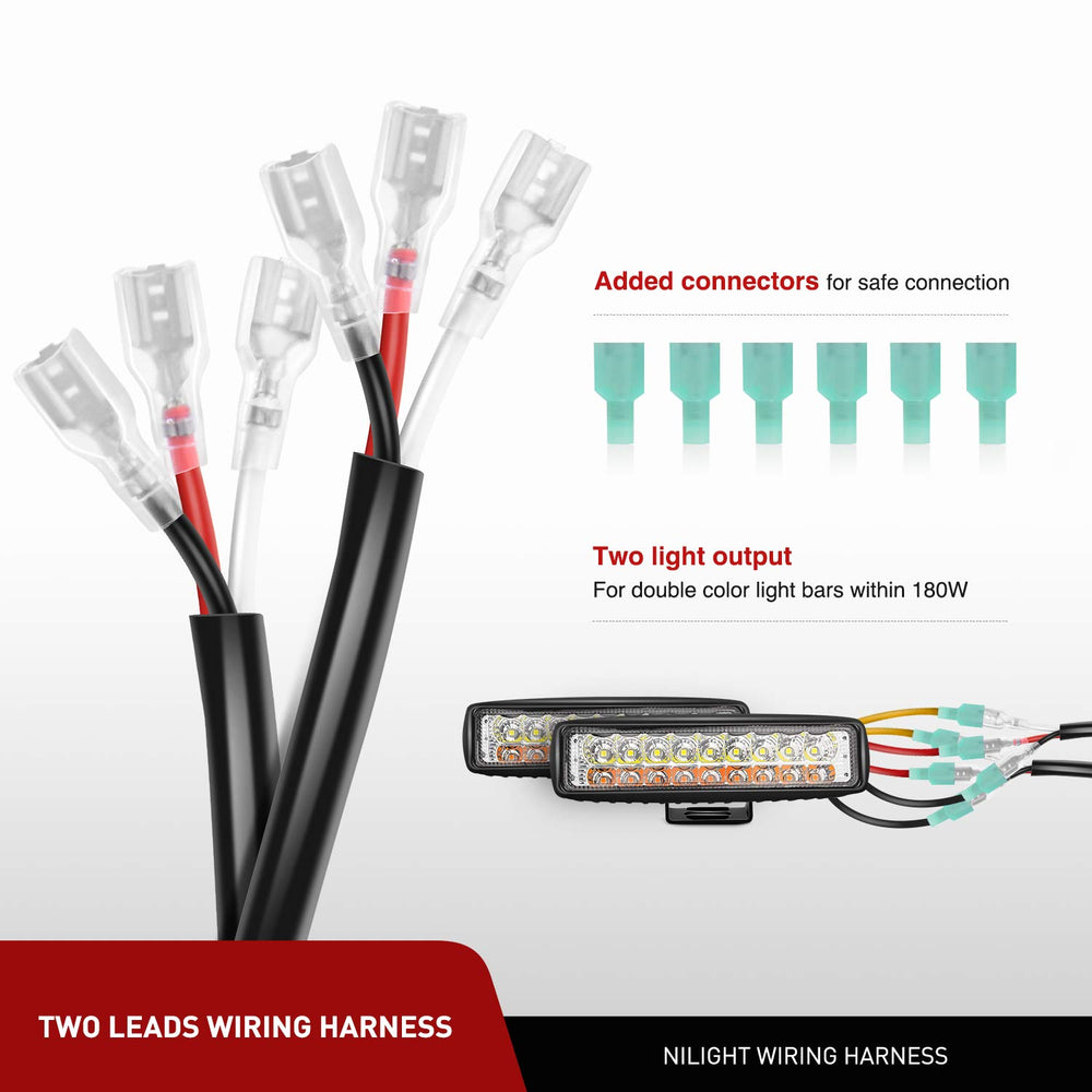 Nilight 10031W lead lengths of 8.5ft and 11ft support flexible mounting options.