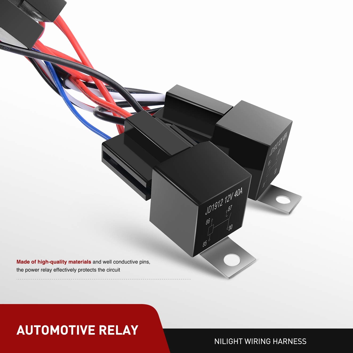 Nilight 10031W push-button switch with indicator for amber and white lights.