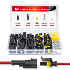 Nilight 120pcs 1-pin male connectors for automotive wiring tasks.