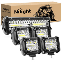 Nilight 12-inch 300W LED light bar delivers high-visibility off-road illumination for night trails.