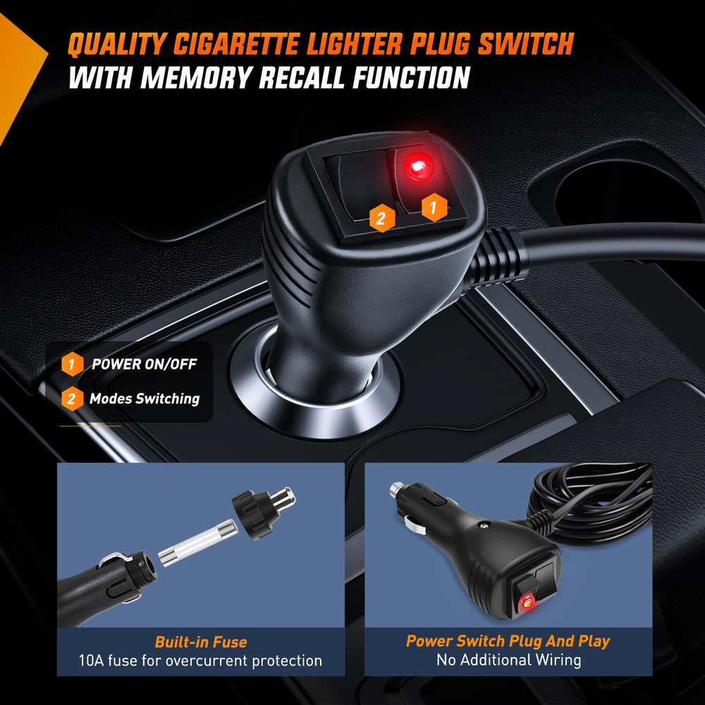 Nilight 12LED traffic advisor suction mounting close-up shows sturdy support.