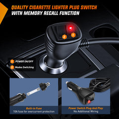 Nilight 12LED traffic advisor suction mounting close-up shows sturdy support.