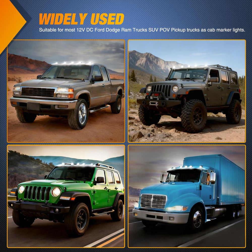 Nilight 12V DC compatibility for Ford, Dodge, Ram SUVs and POV pickups.
