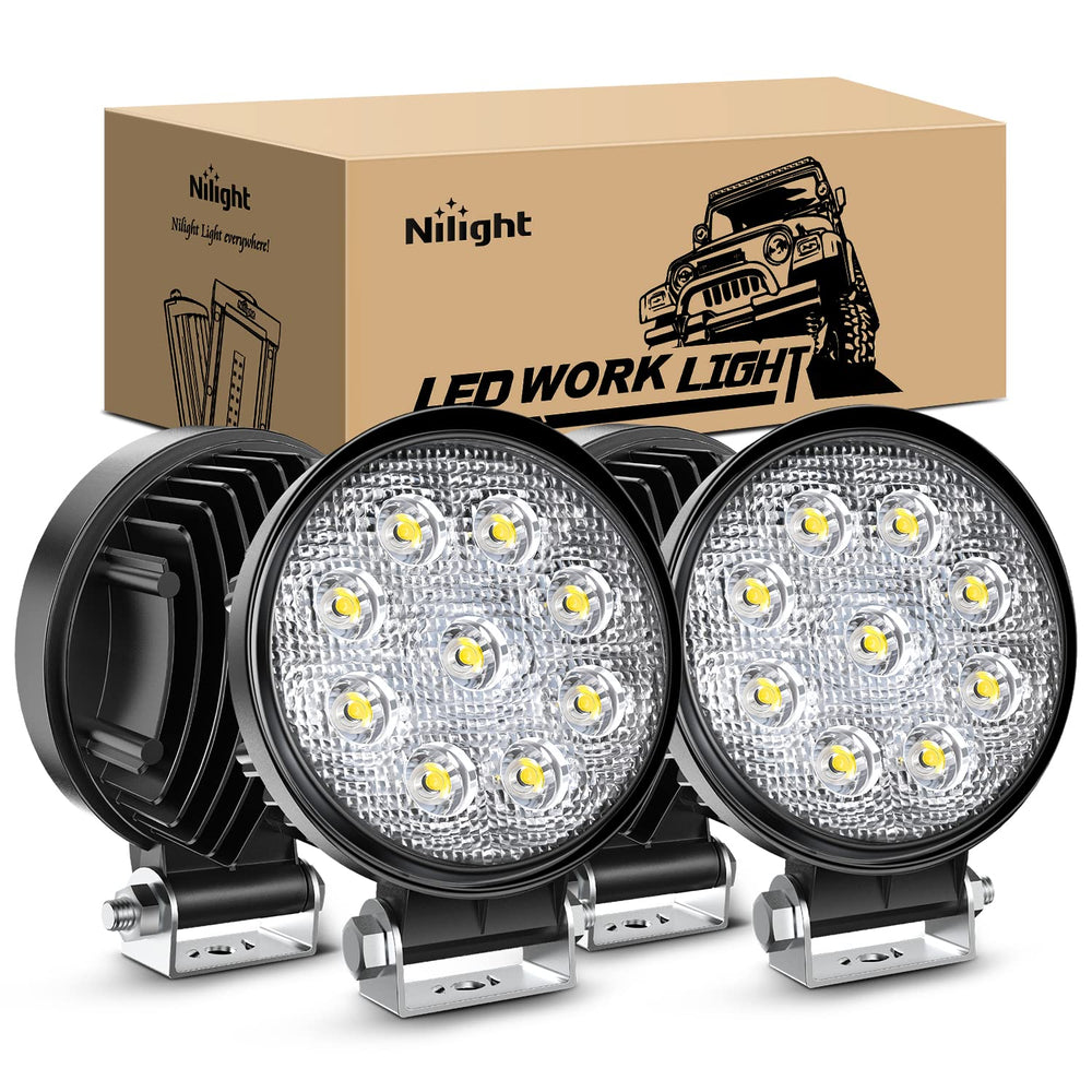 Nilight 15016F-C four round flood lights installed on vehicle for wide illumination