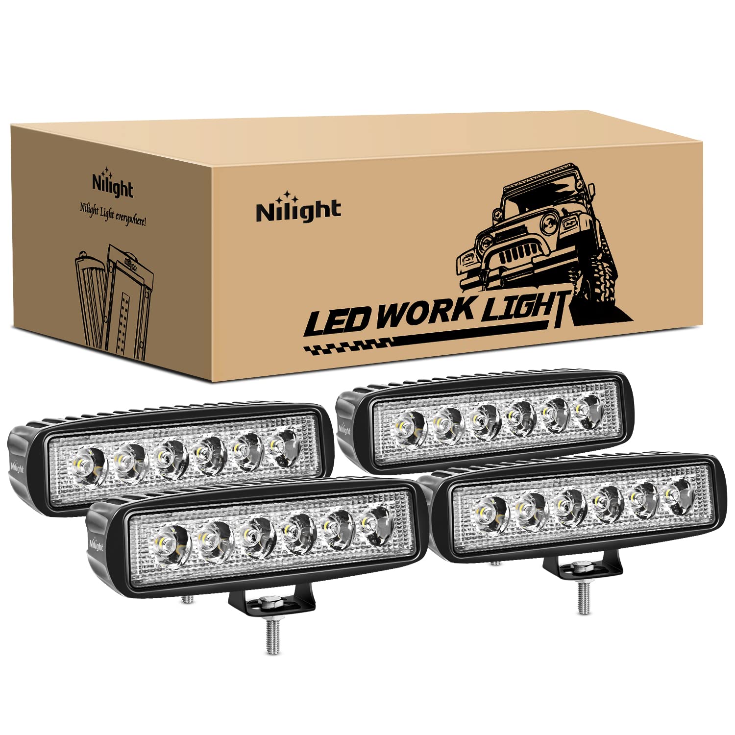 Nilight 15019S-D LED light bar with spot beam for extended forward visibility