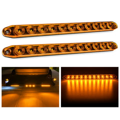 Nilight 16-inch amber marker bar, front view, high visibility for trucks